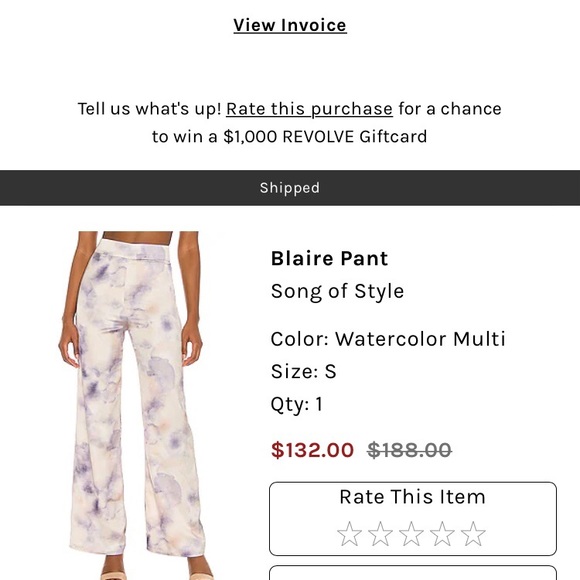 NWOT Blaire Pant in Watercolor Multi by Song of Style. - Picture 2 of 6